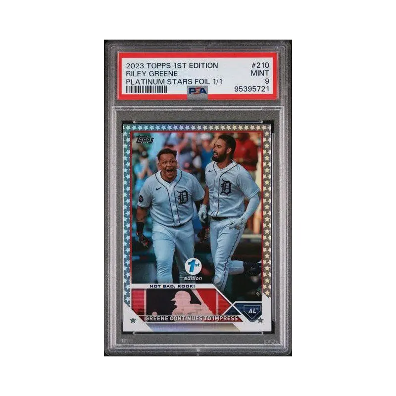 Riley Greene 2023 Topps 1st Edition Platinum Stars Foil 1/1 #210 PSA 9