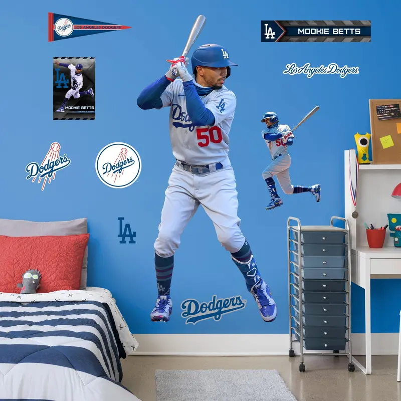 Mookie Betts - RealBig Collection - Official MLB - Los Angeles Dodgers - Reusable Vinyl Wall Decals #1