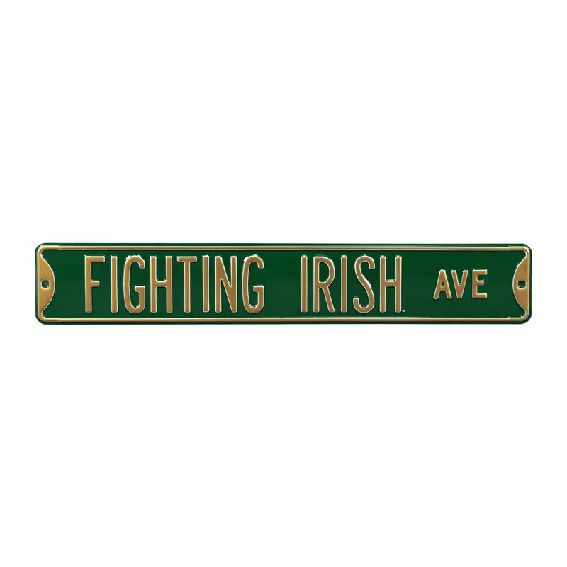 Notre Dame Fighting Irish Avenue Embossed Steel Street Sign