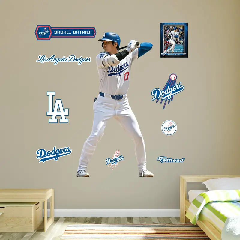 Shohei Ohtani - RealBig At Bat Collection - Official MLB - Los Angeles Dodgers - Reusable Vinyl Wall Decals