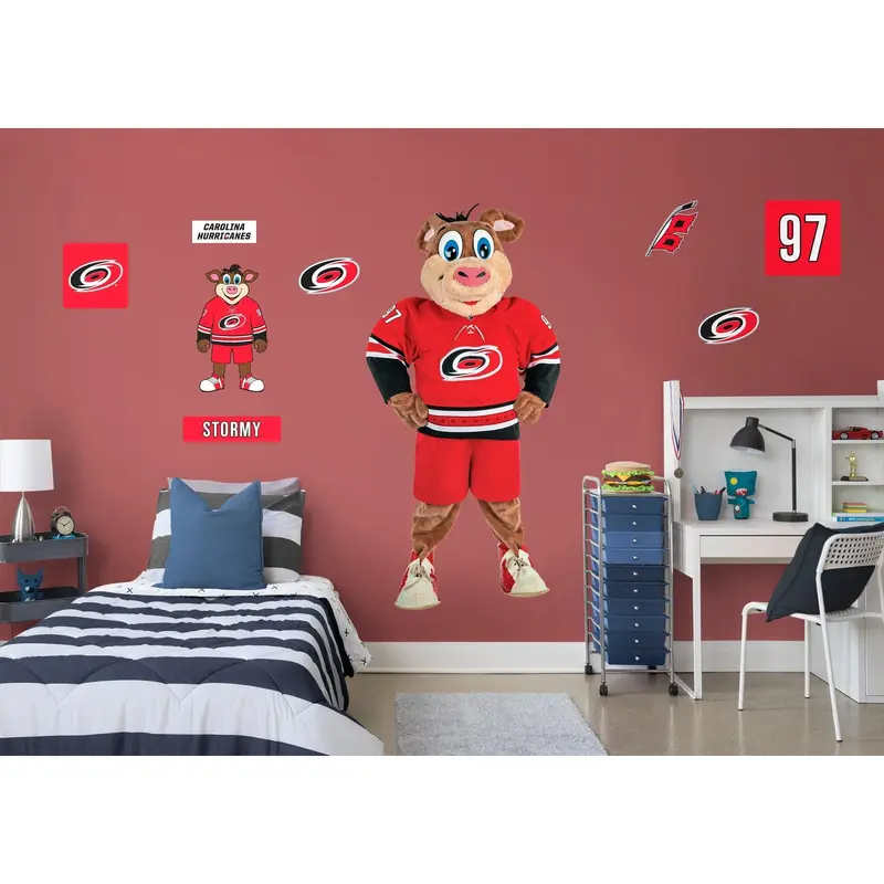 Stormy Mascot - RealBig Collection - Official NHL - Carolina Hurricanes - Reusable Vinyl Wall Decals