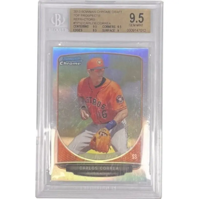 Carlos Correa 2013 Bowman Chrome Draft Top Prospects Refractors #TP10 Beckett 9.5