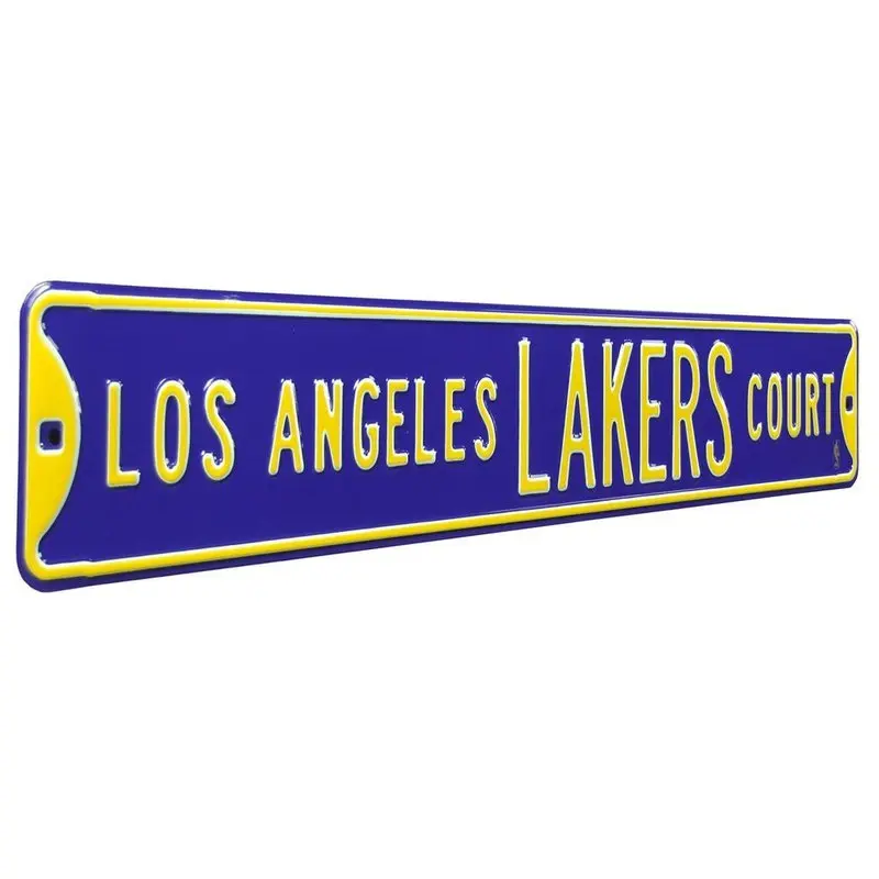 Los Angeles Lakers Steel Street Sign-LOS ANGELES LAKERS CT on Purple