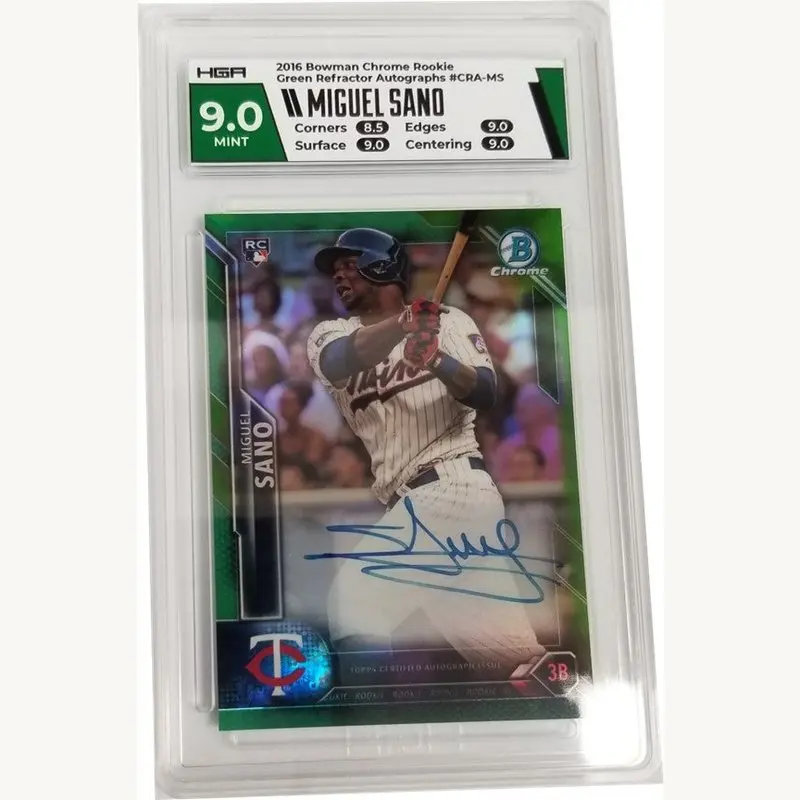 Miguel Sano 2016 Bowman Chrome Rookie Green Refractor Autographs #CRA-MS HGA 9.0