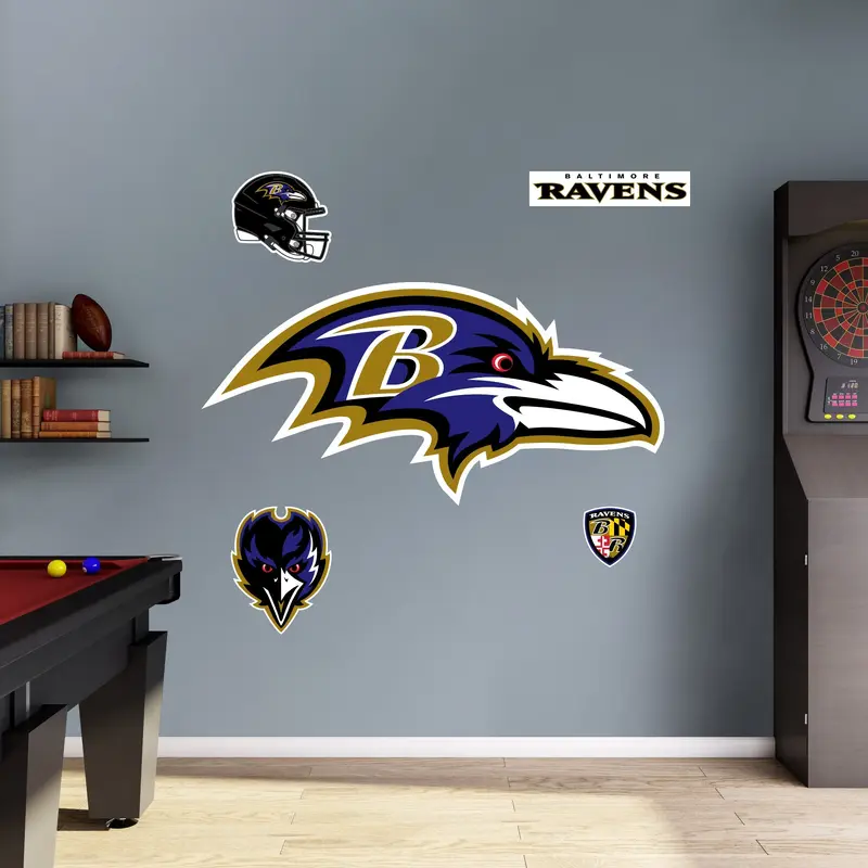 Baltimore Ravens - RealBig Logo Collection - Official NFL - Reusable Vinyl Wall Decals