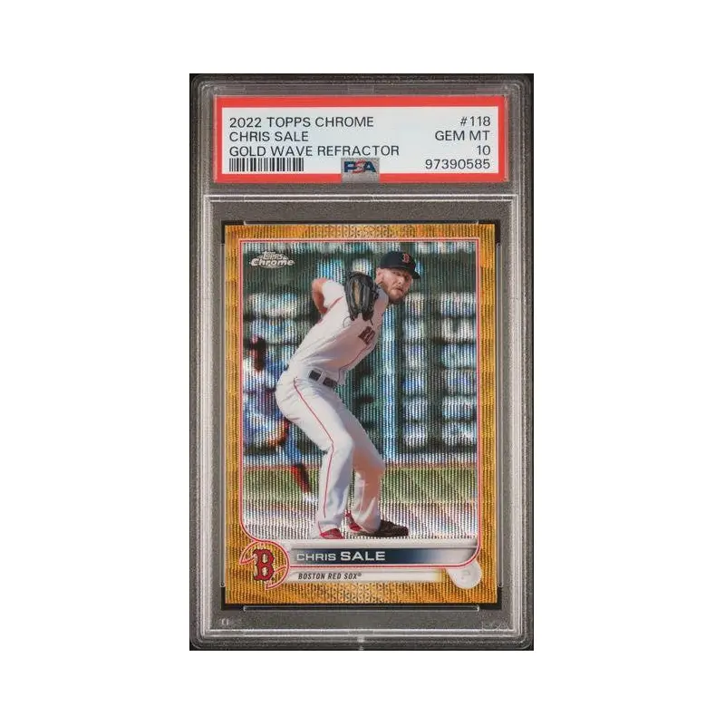 Chris Sale 2022 Topps Chrome Gold Wave Refractor #118 PSA 10