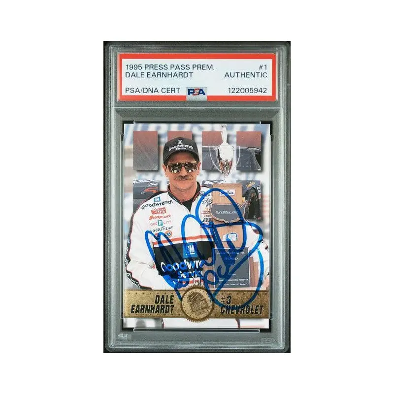 Dale Earnhardt 1995 Press Pass Prem. PSA/DNA Cert #1 Authentic