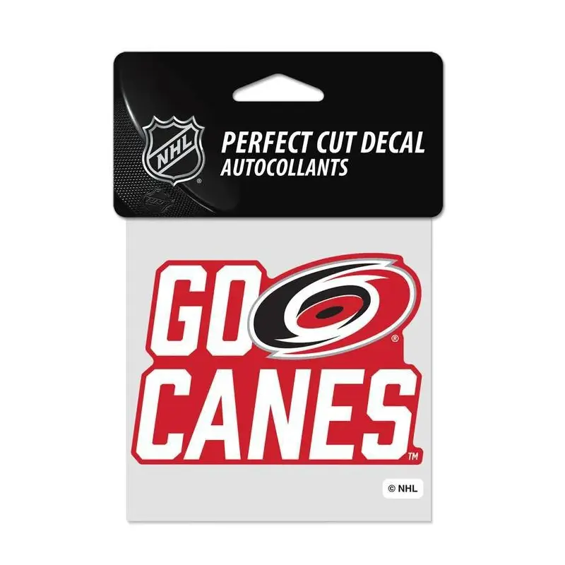 Decal: Carolina Hurricanes Go Canes Perfect Cut - 4"x4"