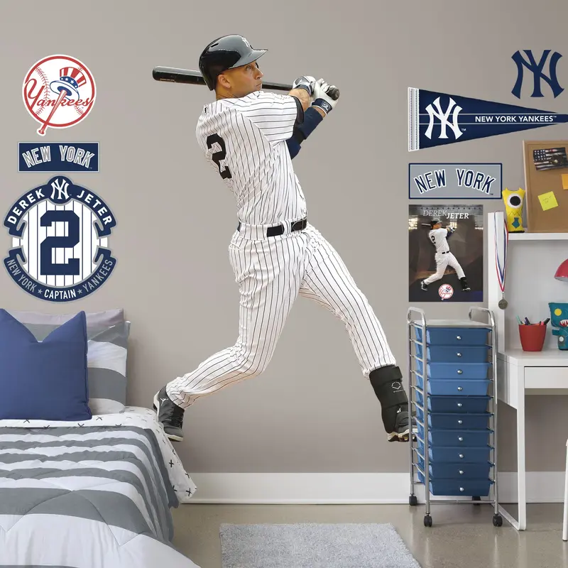 Derek Jeter - RealBig Legacy Collection - Official MLB - New York Yankees - Reusable Vinyl Wall Decals
