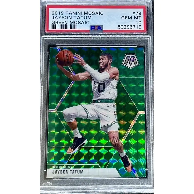 Jayson Tatum 2019 Panini Mosaic Green Mosaic #79 PSA 10  Gem Mint Parallel