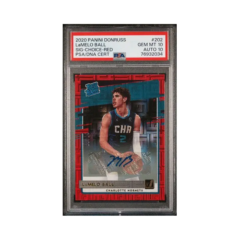 LaMelo Ball 2020 Panini Donruss Sig-Choice-Red PSA/DNA Certified #202 PSA 10