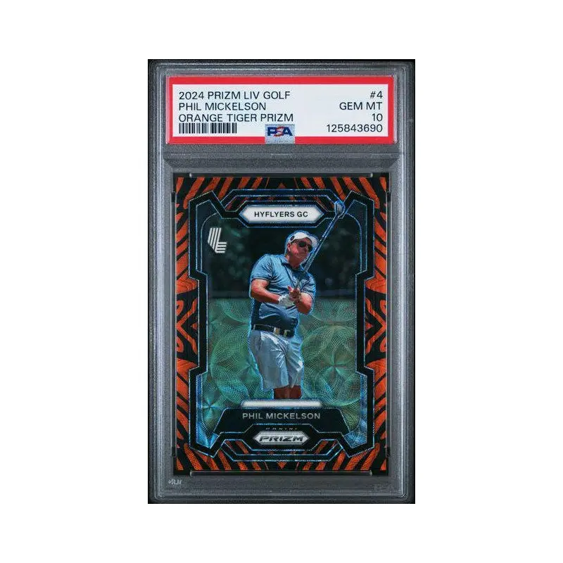Phil Mickelson 2024 Prizm LIV Golf Orange Tiger Prizm #4  PSA 10