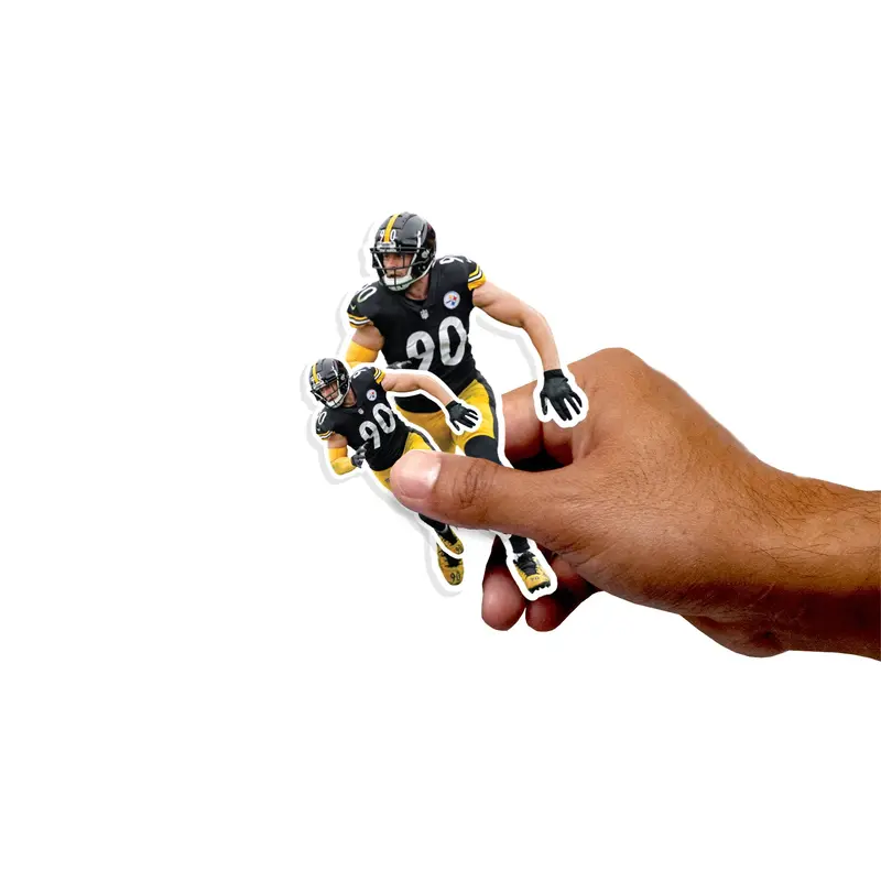 T.J. Watt - 5 Player Minis (Mixed Sizes) - Official NFL - Pittsburgh Steelers - Reusable Vinyl Decals