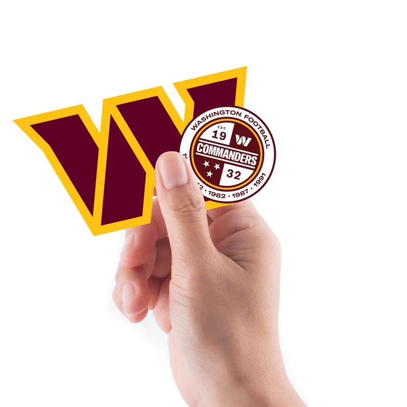 Washington Commanders - 5 Logo Minis (Mixed Sizes) - Official NFL - Reusable Vinyl Decals