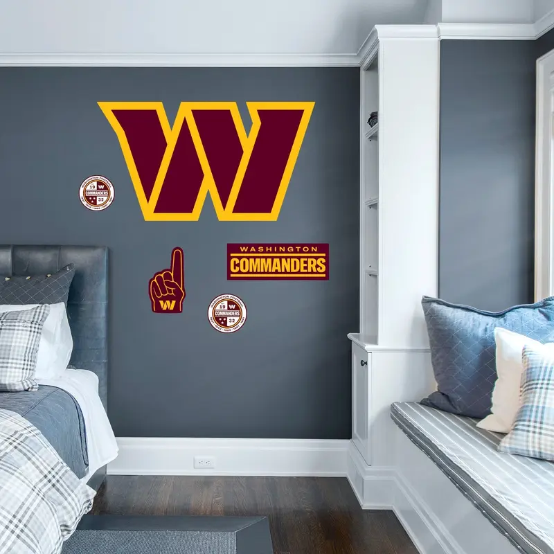 Washington Commanders - RealBig Logo Collection - Official NFL - Reusable Vinyl Wall Decals