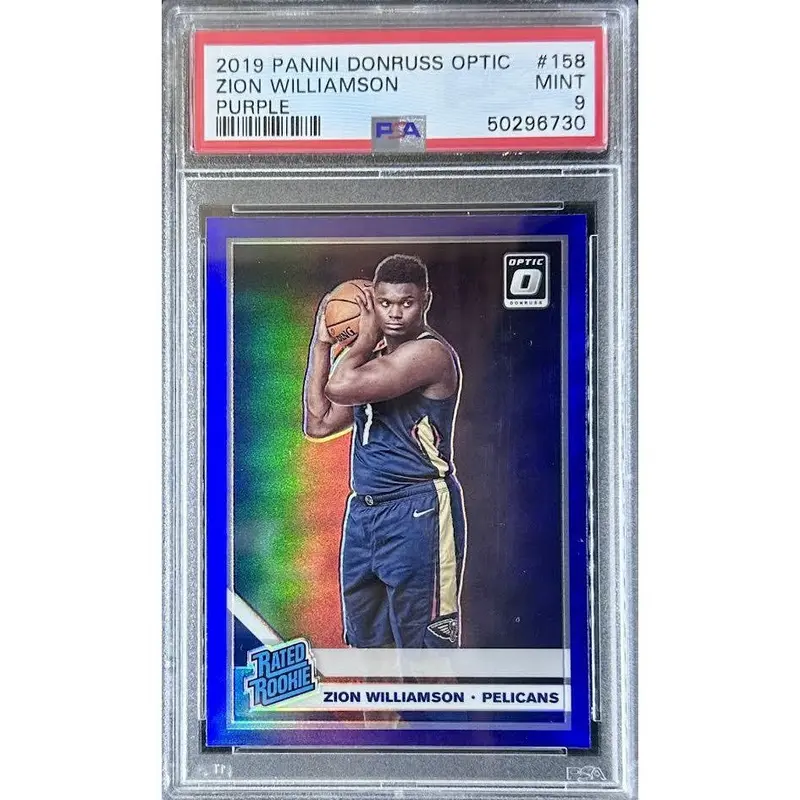Zion Williamson 2019 Panini Donruss Optic Purple #158 PSA 9  Purple Parallel Rookie