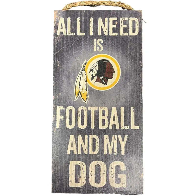 Washington Redskins Wood Sign  Football And My Dog 6" x 12"