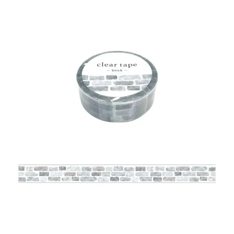 Mind Wave- Clear Transparent Washi tape - 15mm - Brick