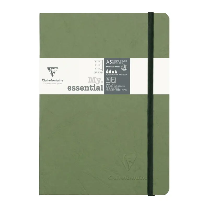 Clairefontaine My Essential A5 Notebook Dot Grid - Green