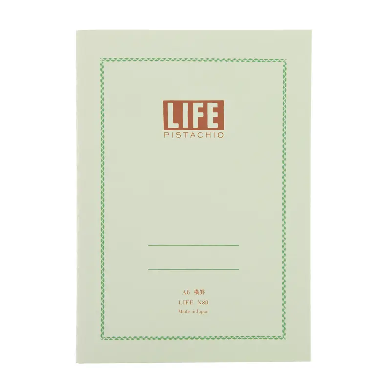 Life Stationery Pistachio Note A6 Side Bound Notebook