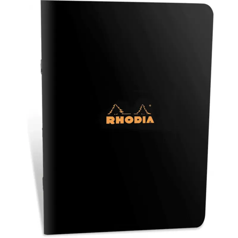 Rhodia Classic Side Staplebound Notebook 6 x 8 1/4- Black, Lined