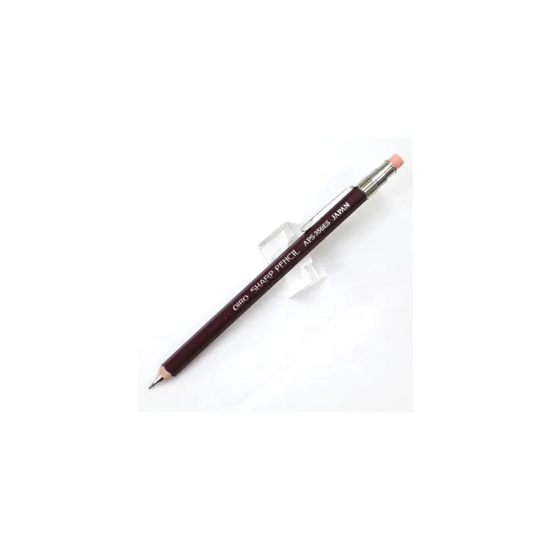 OHTO Short Wooden 0.5mm Mechanical Pencil- Deep Red