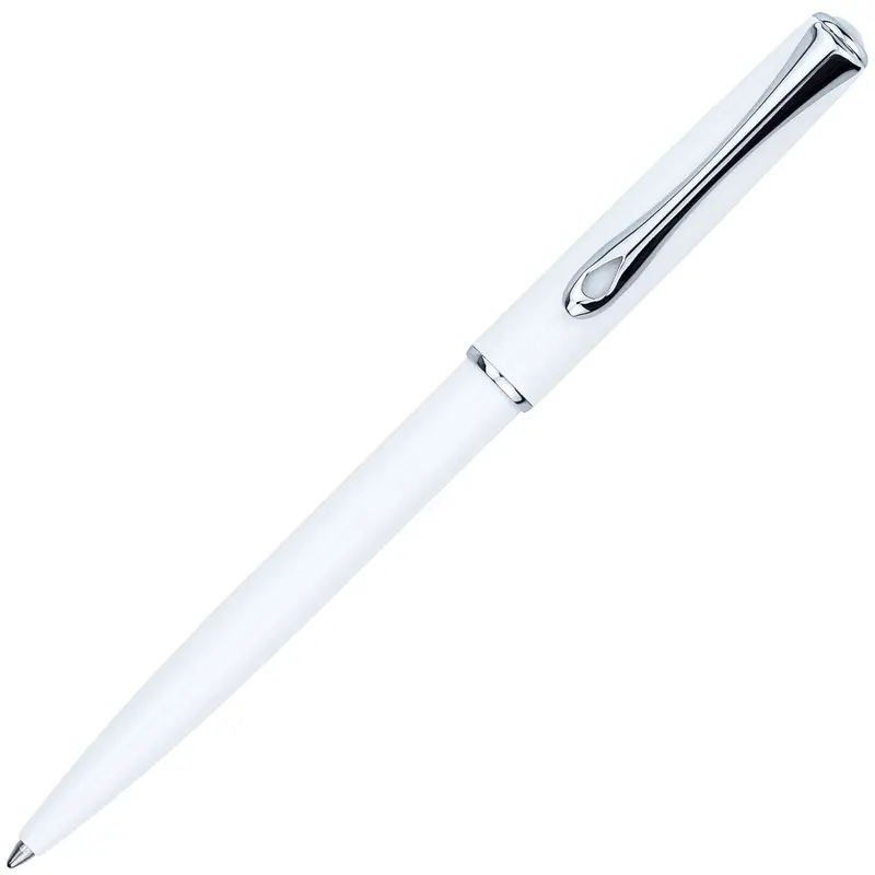Diplomat Traveller Snow White with Stainless Steel Trim Ballpoint