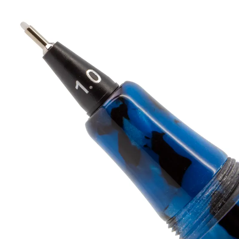 Yookers Front Section for Gaia Fiber Pen Blue/Black Marble Resin