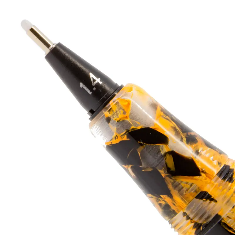 Yookers Front Section for Gaia Fiber Pen Orange/Black Marble Resin
