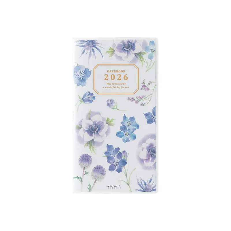 Midori 2026 Pocket Diary B6 Slim- Country Time Floral Pattern