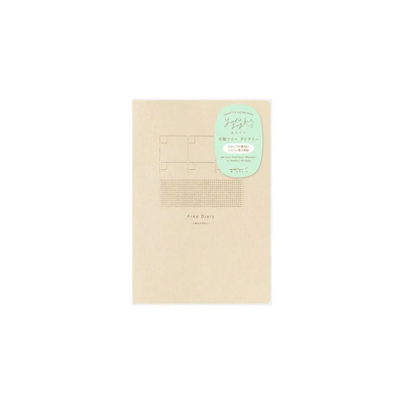 Midori Yuru Log Notebook B6 - Free Diary Monthly