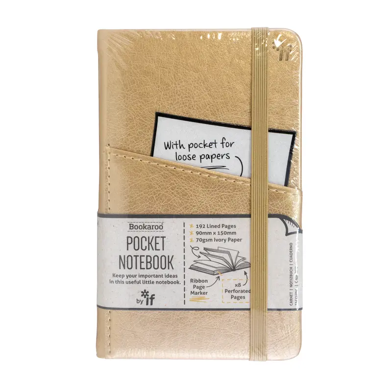 If Bookaroo  A6 Pocket Notebook - Gold