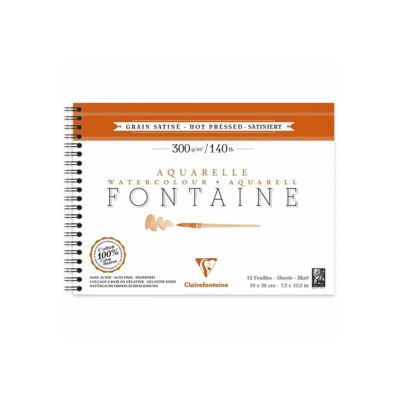 Clairefontaine Fontaine 300gsm Hot Pressed Watercolor Notebook