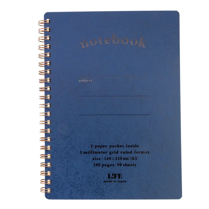 Life Stationery A5 Spiral Notebook Navy