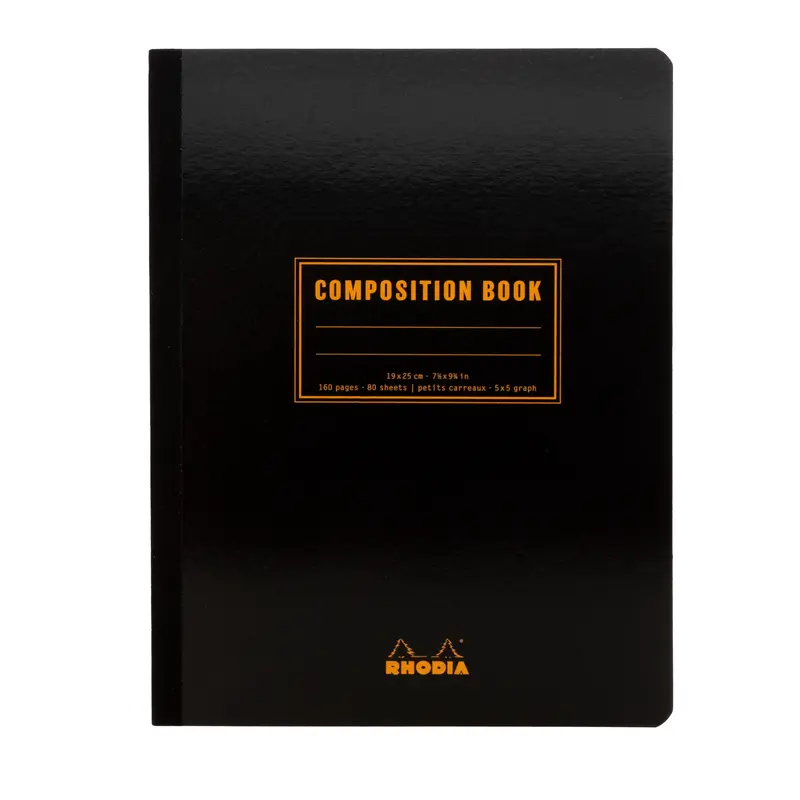 Rhodia Composition Notebook Black - Grid