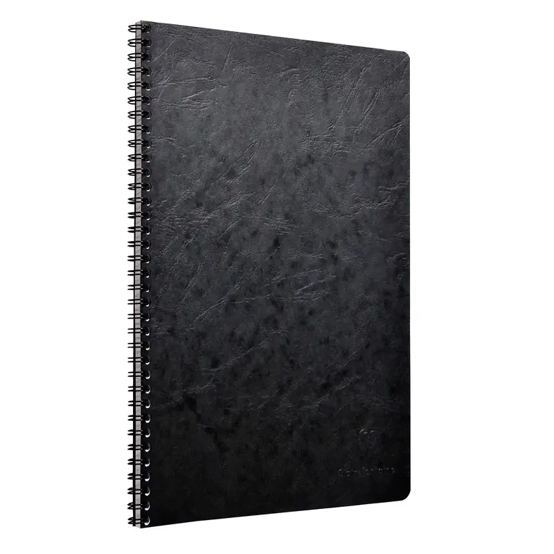 Clairefontaine Basics A4 Side Wirebound Notebook- Black, Lined