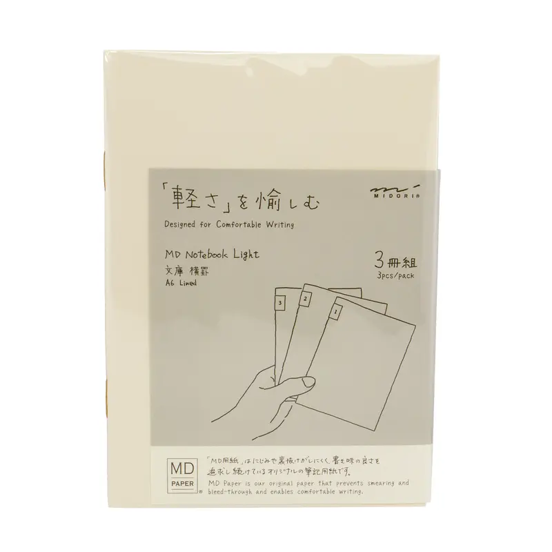 Midori MD A6 Notebook Light- Lines - 3 pack