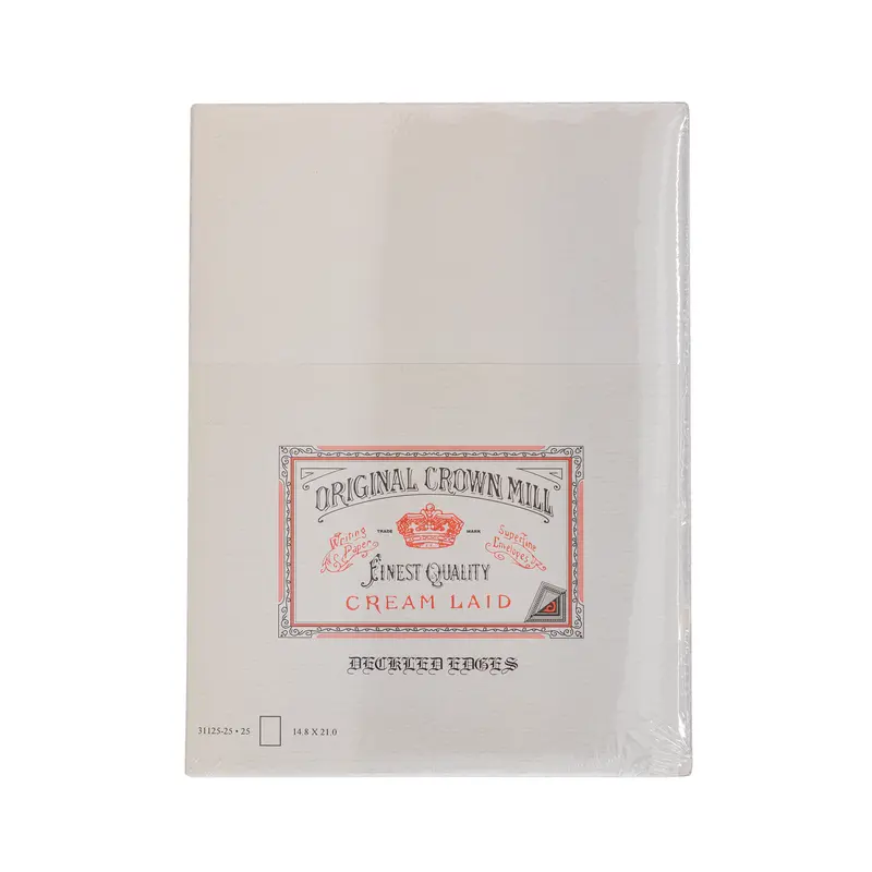 Original Crown Mill Classic Deckle Edge Sheets Grey (5.75 x 8.25in) 25 Pack