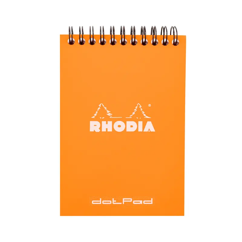 Rhodia #13 Black Top Wirebound Notepad Orange