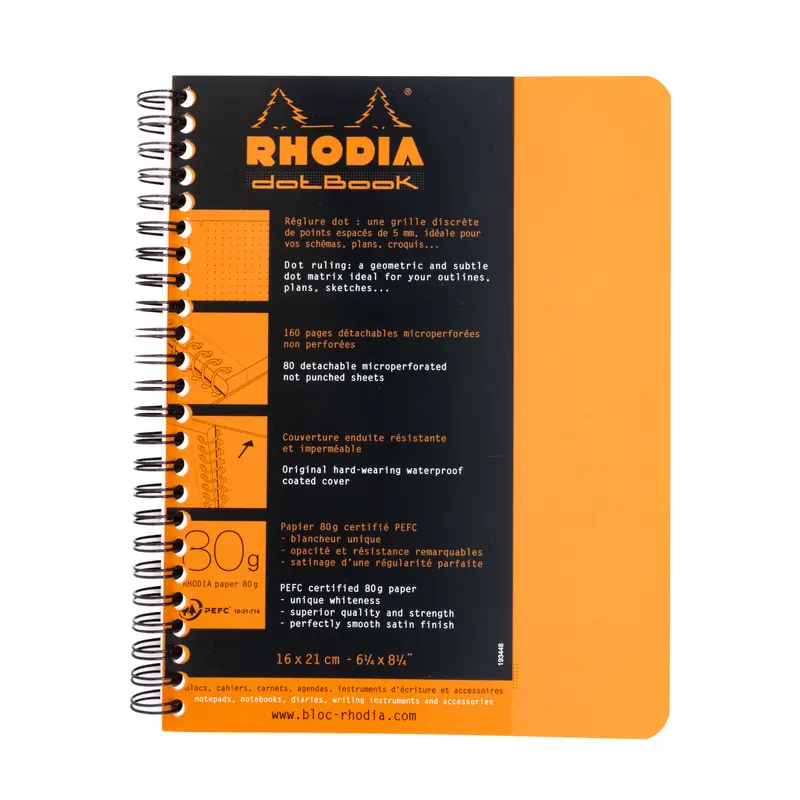 Rhodia Side Wirebound Notebook Dot Book 6 x 8 1/4