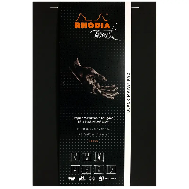 Rhodia Touch Black Maya Pad  A4+ (Black Paper)