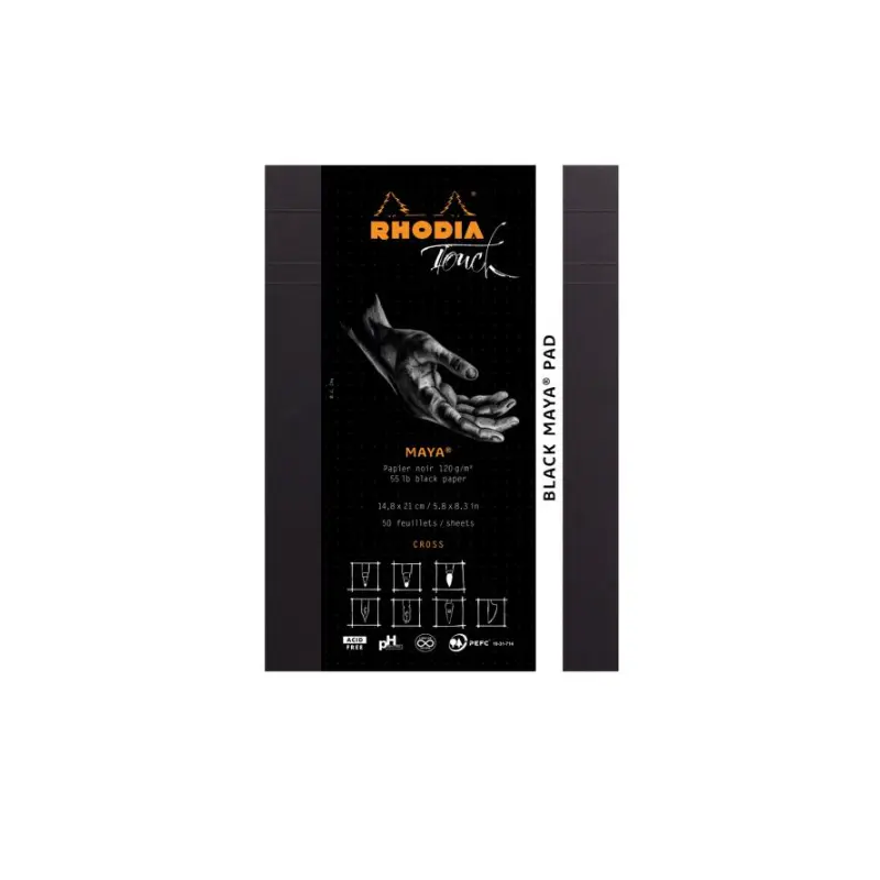 Rhodia Touch Maya Pad - Black - Cross- A5 50 Sheets