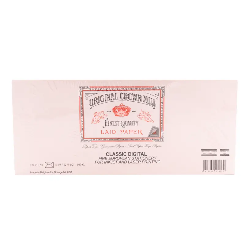 Original Crown Mill Classic Envelopes Pink A9 (4.125 x 9.5in) 50 Pack