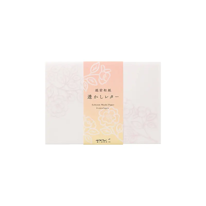 Midori Watermark Flowers Envelopes