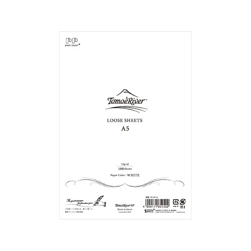 Sakae TP Tomoe River A5 - 52gsm - 100 White Loose Sheets Blank