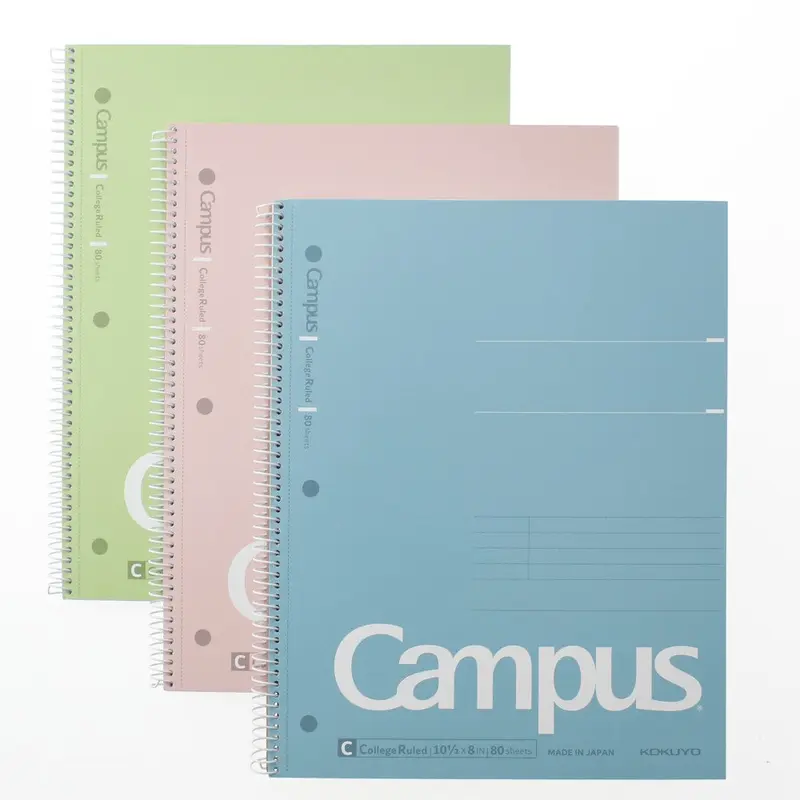 Kokuyo Campus Spiral Notebook College Ruled - 3 Pack