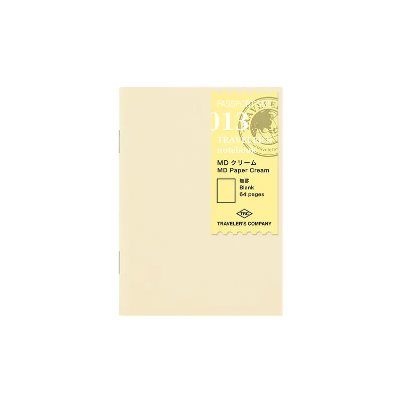 TRAVELER'S COMPANY 013 Passport Sized Refill - Cream Blank