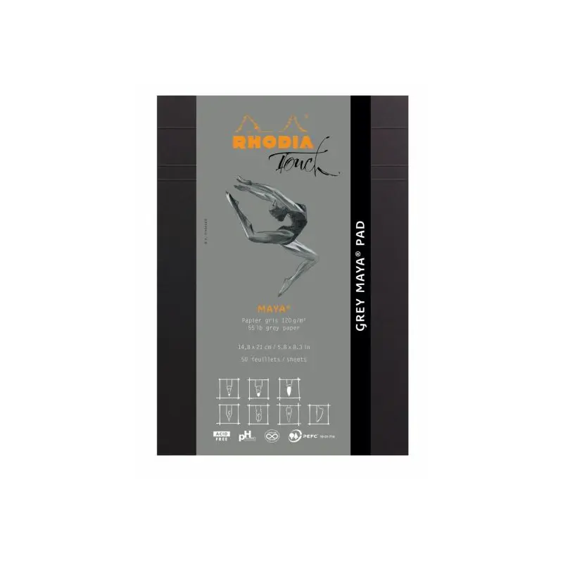 Rhodia Touch Maya Pad - Grey - Cross- A5 50 Sheets