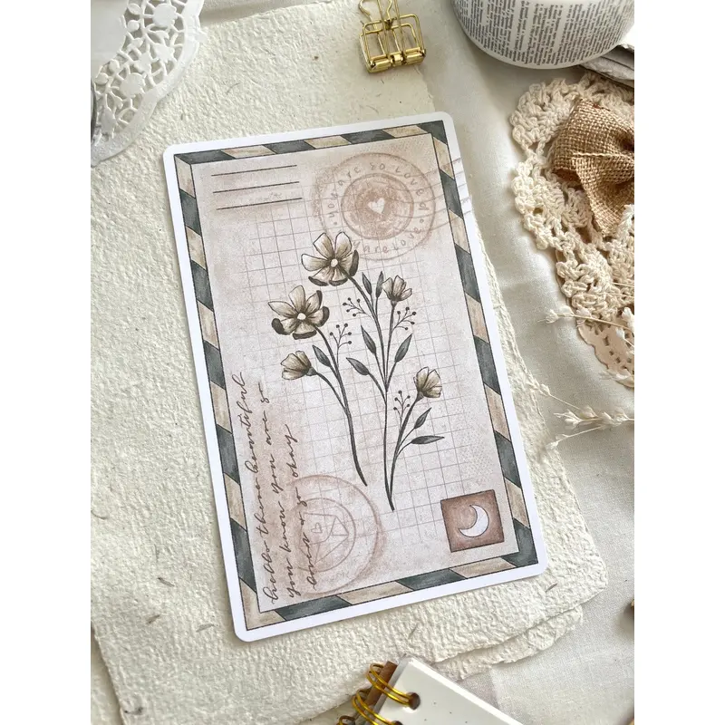 Leelajournals Vintage Botanical Postcard