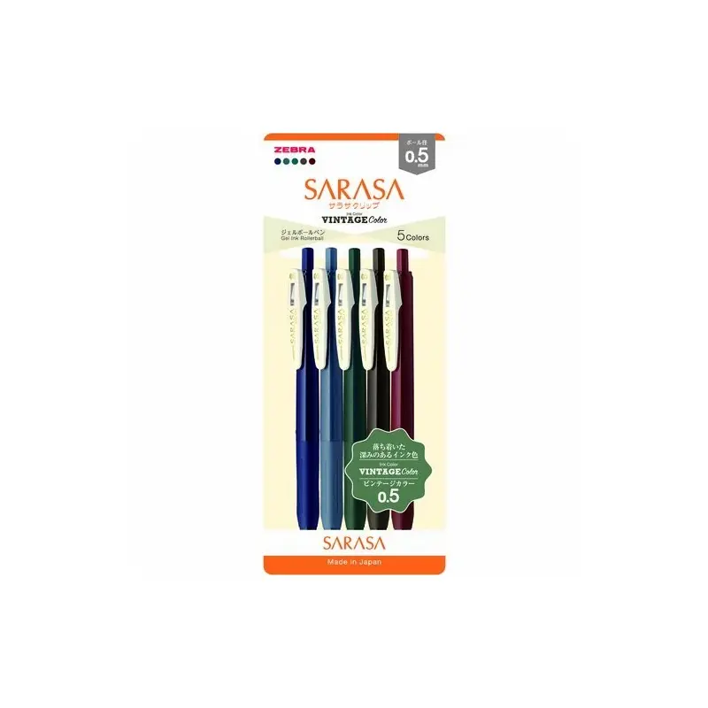 Zebra Sarasa Clip Gel Pen - 0.5mm Vintage Color Set
